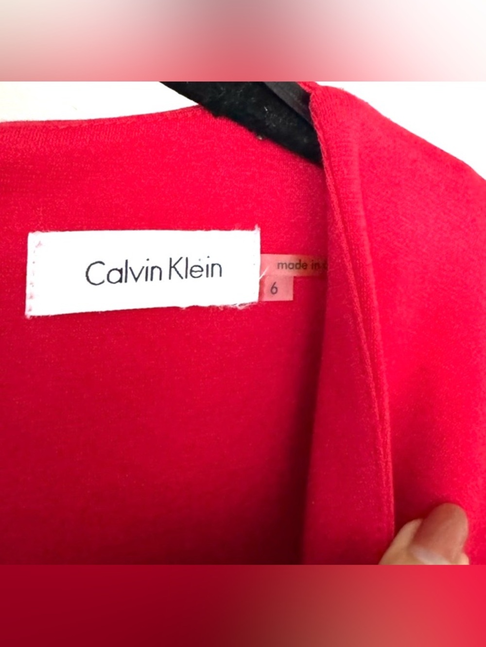 Calvin Klein Red Sheath Dress NWT Size 6 Sleeveless Knee-Length - Picture 8 of 13